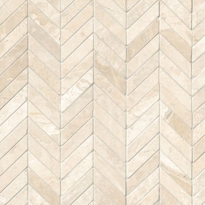 Queen Beige Tumbled Marble Chevron Mosaic Wall and Floor Tile