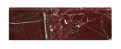 Rosso Marquina Polished Marble Bullnose Wall and Floor Tile - 4 x 12 in.