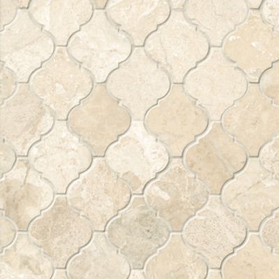 Queen Beige Polished Marble Arabesque Wall and Floor Tile