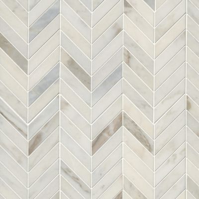 Calacata Evora Honed Chevron Marble Wall and Floor Tile