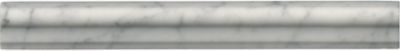 Italian Carrara C Polished Marble Barnes Chair Rail Wall Trim Tile - 1.5 x 12 in.