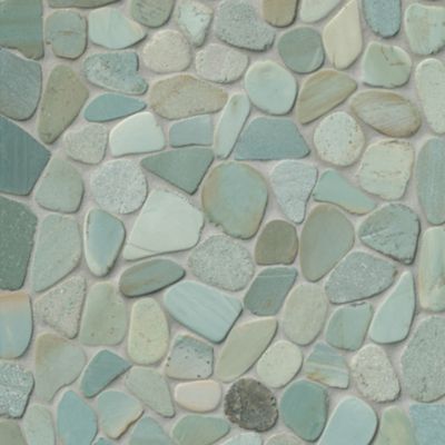 Sliced Green Pebbles 12 x 12 in