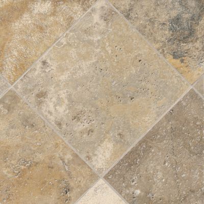 Volcano Brushed Travertine Floor Tile - 12 x 12 in