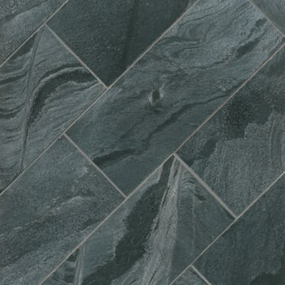 Silver Grey Polished Quartzite Wall Tile - 8 x 19.75 in.