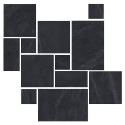 Adoni Black Slate Large Versailles Wall and Floor Tile