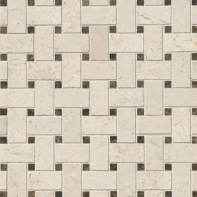 Bisbane Basketweave Marble Mosaic Wall and Floor Tile - 12 x 12 in.