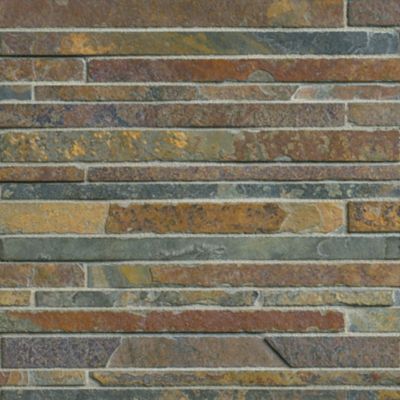 Copper Rust Corinth Slate Mosaic Wall and Floor Tile - 12 x 12 in