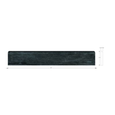 Noir Honed Bullnose Limestone Wall Tile Trim - 2 x 12 in.