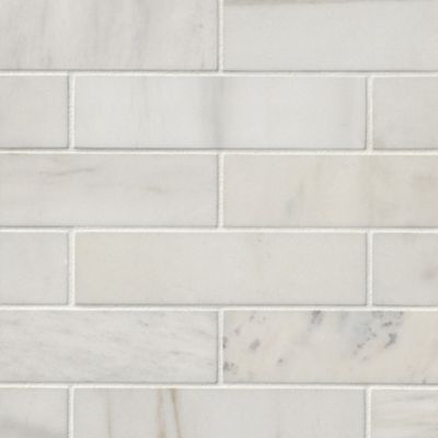 Royal Satin White Marble Wall and Floor Tile - 2 x 8 in.