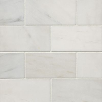 Royal Satin White Marble Wall and Floor Tile - 3 x 6 in.