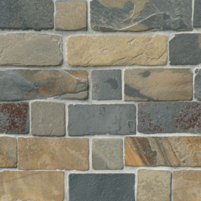 Mongolian Desert Brick Mosaic Wall and Floor Tile - 12 x 12 in