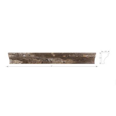 Terra Mocha Polished Capital Travertine Wall Tile Trim - 1.75 x 12 in.