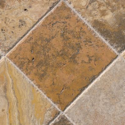 Scabos Honed Unfilled Chisled Travertine Wall and Floor Tile - 12 x 12 in.