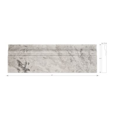 Claros Silver Skirting Travertine Wall and Floor Tile Trim - 4.75 x 12 in.