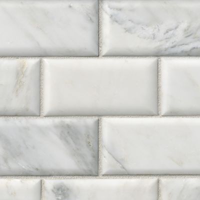 Hampton Carrara Pillowed Marble Subway Wall and Floor Tile - 3 x 6 in.