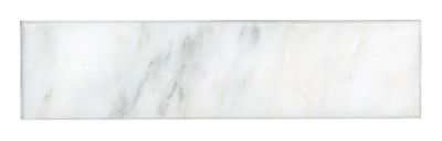 Devonshire Carrara Polished Bullnose Marble Wall Tile Trim - 2 x 8 in.
