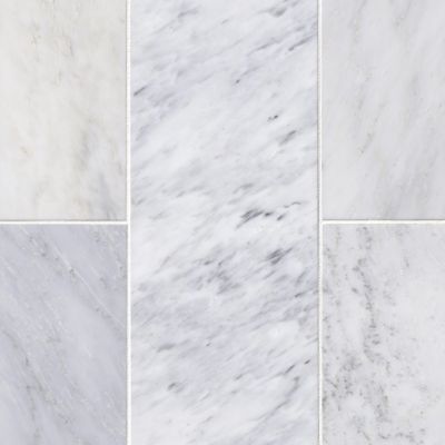 Hampton Carrara Polished Marble Wall and Floor Tile - 8 x 19.5 in.