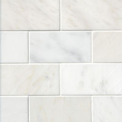 Hampton Carrara Polished Marble Subway Wall and Floor Tile - 3 x 6 in.