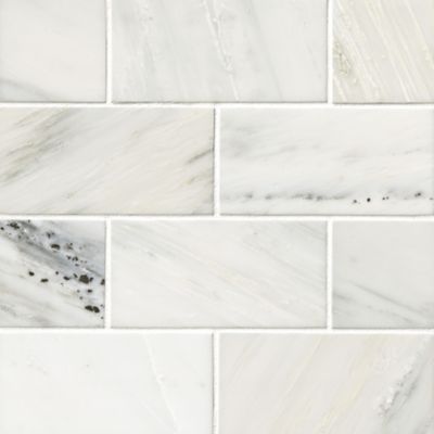 Hampton Carrara Satin Marble Subway Wall and Floor Tile - 3 x 6 in.