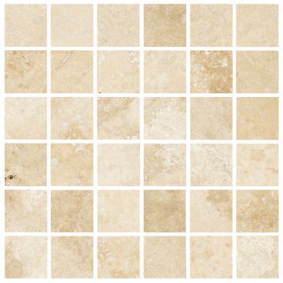 Bucak Light Walnut Honed Filled Travertine Mosaic Wall and Floor Tile - 2 in.