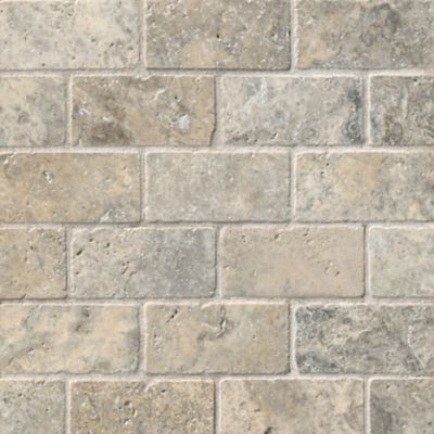 Claros Silver Tumbled Amalfi Travertine Wall and Floor Tile - 12 x 12 in.