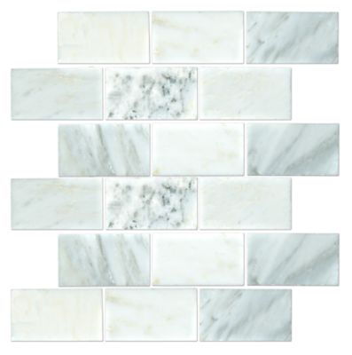 Hampton Carrara Polished Amalfi Marble Mosaic Tile - 12 x 12 in.