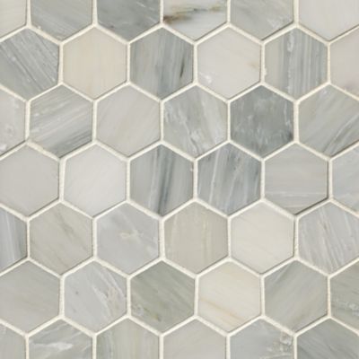 Hampton Carrara Hex Marble Mosaic Tile - 2 x 2 in.