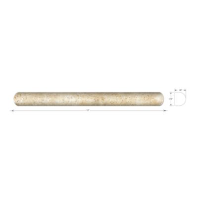 Chiaro Honed Pepin Travertine Wall Trim Tile - 1 x 12 in.