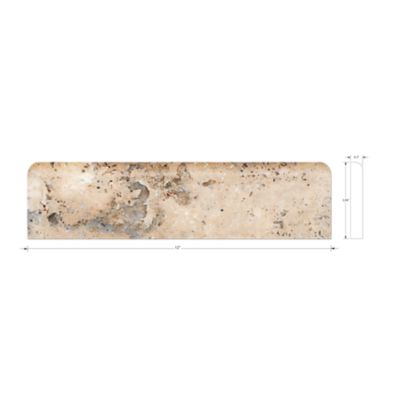 Chiaro Honed Base Travertine Wall Trim Tile - 4 x 12 in.