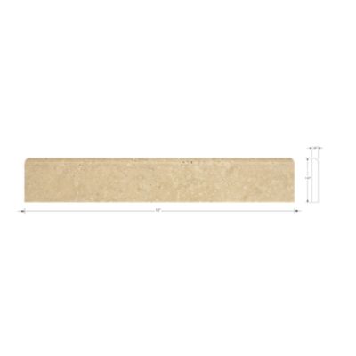 Bucak Light Walnut Bullnose Travertine Wall Tile - 2 x 12 in.