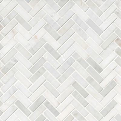 Hampton Small Herringbone Marble Mosaic Tile