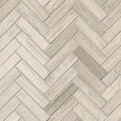 Legno Large Herringbone Travertine Mosaic Floor Tile - 11 x 12 in.