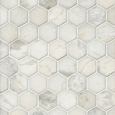 Africa Tempesta Polished Hex Marble Mosaic Wall and Floor Tile - 2 in.