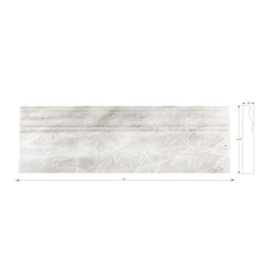 Meram Blanc Carrara Polished Skirting 4.75 x 12 in.