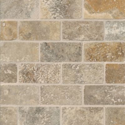 Volcano Brushed Amalfi Travertine Mosaic Wall Tile