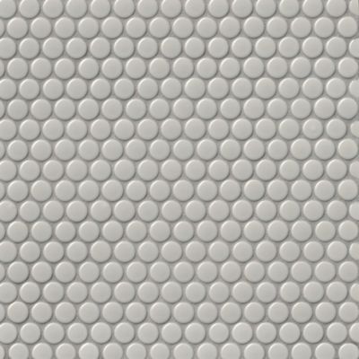 Penny Round Light Grey Gloss Porcelain Mosaic Wall and Floor Tile