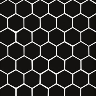 Imperial Black Gloss Hex Ceramic Mosaic Wall and Floor Tile - 2 in.