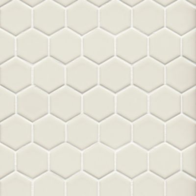 Imperial Ivory Matte Hex Ceramic Mosaic Wall Tile - 2 in.