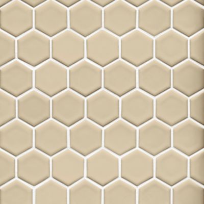 Imperial Sand Gloss Hex Ceramic Mosaic Wall and Floor Tile - 2 in.