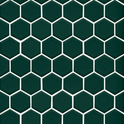 Imperial Kelly Green Gloss Hex Ceramic Mosaic Wall and Floor Tile - 2 in.