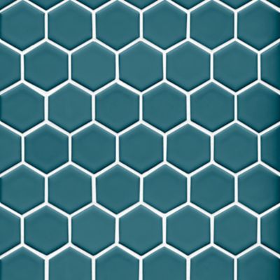 Imperial Turquoise Gloss Hex Ceramic Mosaic Wall and Floor Tile - 2 in.