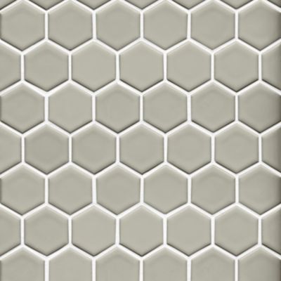 Imperial Oatmeal Gloss Hex Ceramic Mosaic Wall and Floor Tile - 2 in.