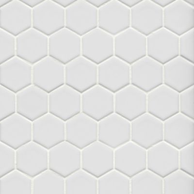 Imperial Bianco Matte Hex Porcelain Mosaic Wall and Floor Tile - 2 in.