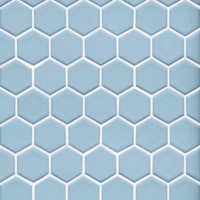 Imperial Sky Blue Gloss Hex Ceramic Mosaic Wall and Floor Tile - 2 in.