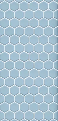 Imperial Sky Blue Gloss Hex Ceramic Mosaic Wall and Floor Tile - 2