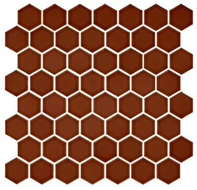 Imperial Sienna Gloss Hex Ceramic Mosaic Wall and Floor Tile - 2