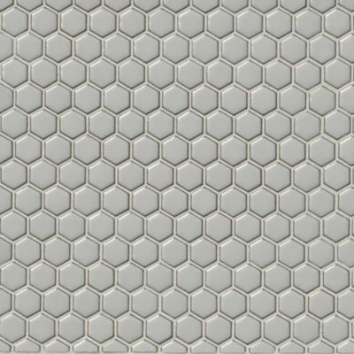 Hex Gloss Moss Porcelain Mosaic Wall and Floor Tile - 1 in.
