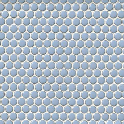 Penny Round Sky Blue Porcelain Mosaic Wall and Floor Tile