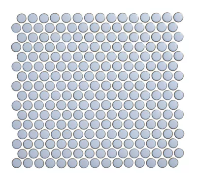 Penny Round Sky Blue Porcelain Mosaic Wall and Floor Tile - The
