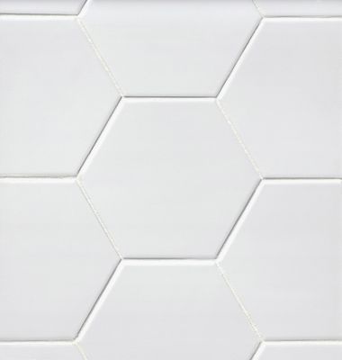 White Hex Porcelain Wall and Floor Tile - 10 in.